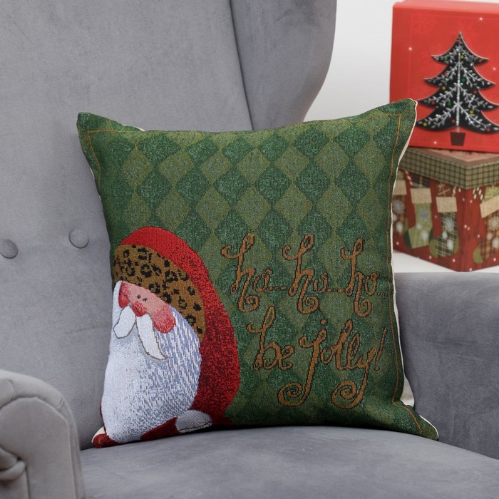 Наволочка декоративная НГ "Санта Клаус" 43*43 см, хлопок, п/э, гобелен