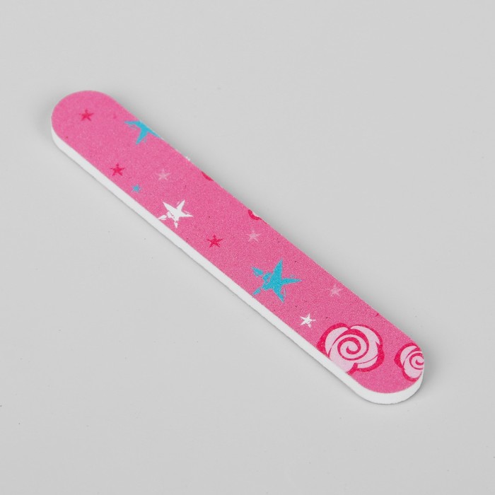 Пилка-наждак "Ассорти", абразивность 180/180, 9см, классика, фасовка 20шт, рисунок МИКС