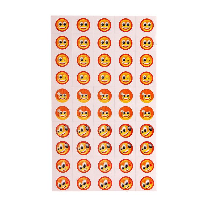 Наклейка-оценка &quot;Смайлики 3&quot; красные