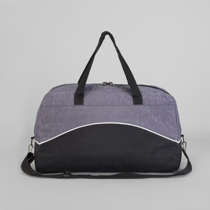 Сумка спортивная, отдел на молнии, наружный карман, регулируемый ремень, цвет чёрный/серый