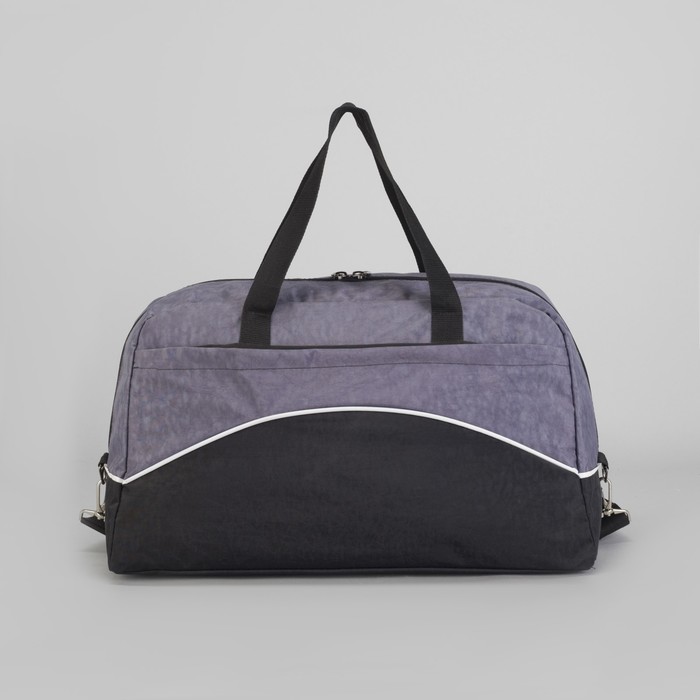 Сумка спортивная, отдел на молнии, наружный карман, регулируемый ремень, цвет чёрный/серый