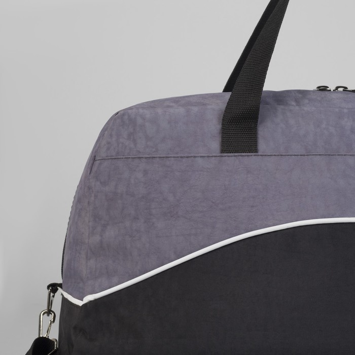 Сумка спортивная, отдел на молнии, наружный карман, регулируемый ремень, цвет чёрный/серый