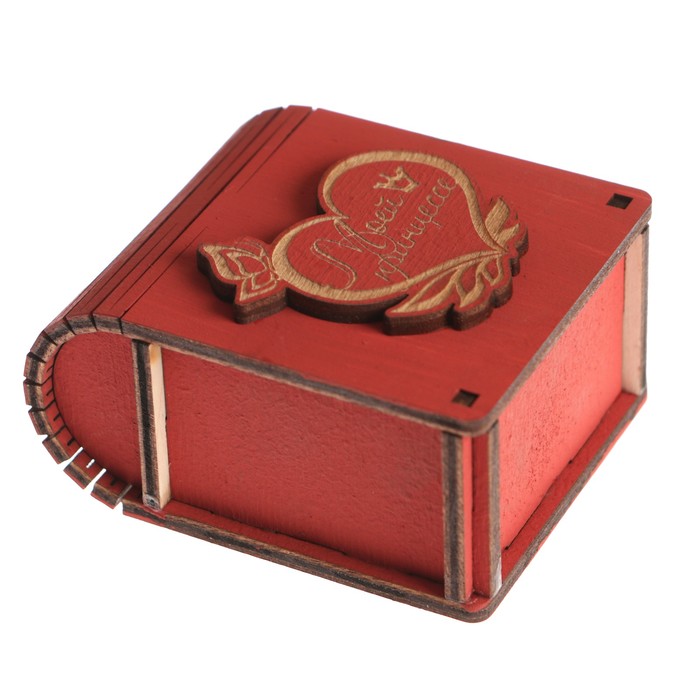 Шкатулка дерево "Моей принцессе 1" красный 7х6х3,5 см