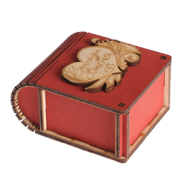 Шкатулка дерево "Выходи за меня 1" красный 7х6х3,5 см