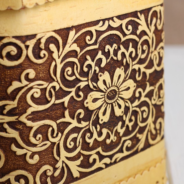 Короб «Цветы», 24×24×17 см, береста