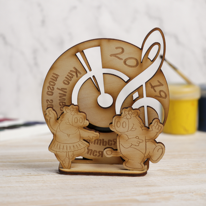 Магнит объемный "Кто умеет веселиться, того горе сторонится" из фанеры 10,5х12х2 см