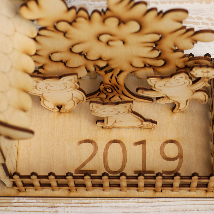 Чайный домик для декора "Три поросёнка" из фанеры 28х19х12 см