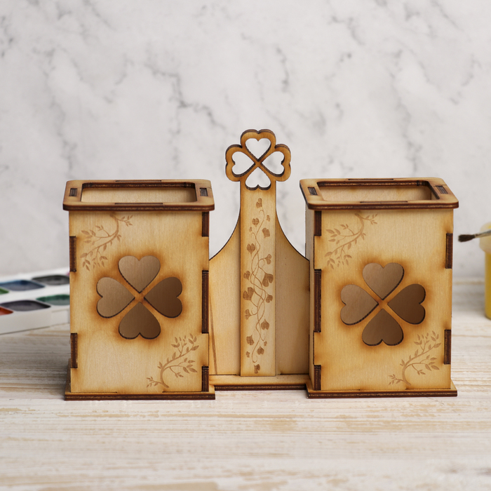 Подставка для ложек для декора "Сердечная" из фанеры 19х12х7 см