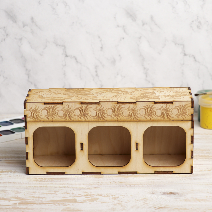 Коробка для декора "Сладкие мнгновения" большая из фанеры 24х10,5х8 см