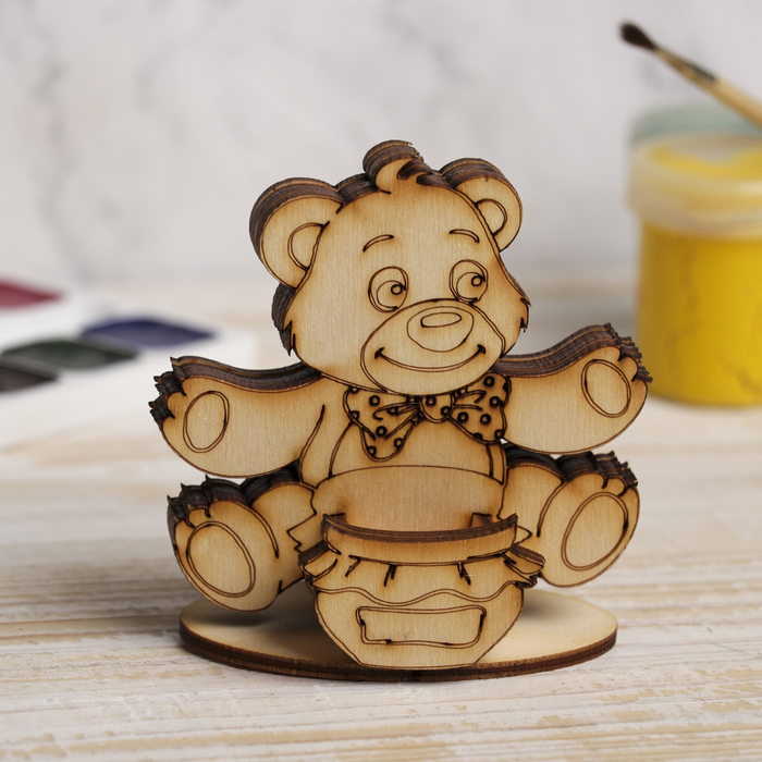 Держатель для зубочисток для декора "Мишка" 9х9см