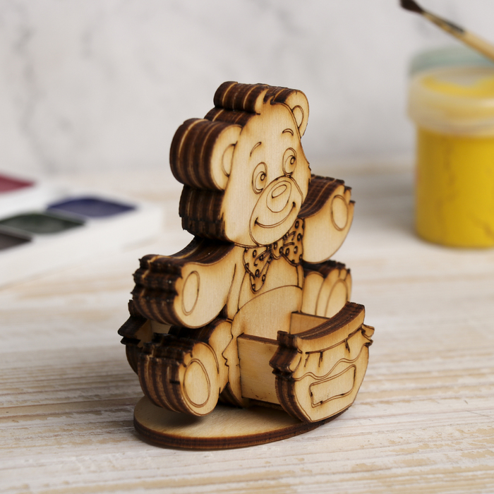 Держатель для зубочисток для декора "Мишка" 9х9см