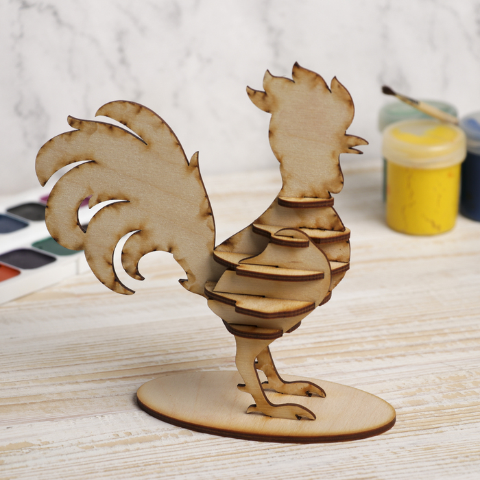 Фигурка для декора "Петушок" из фанеры на подставке