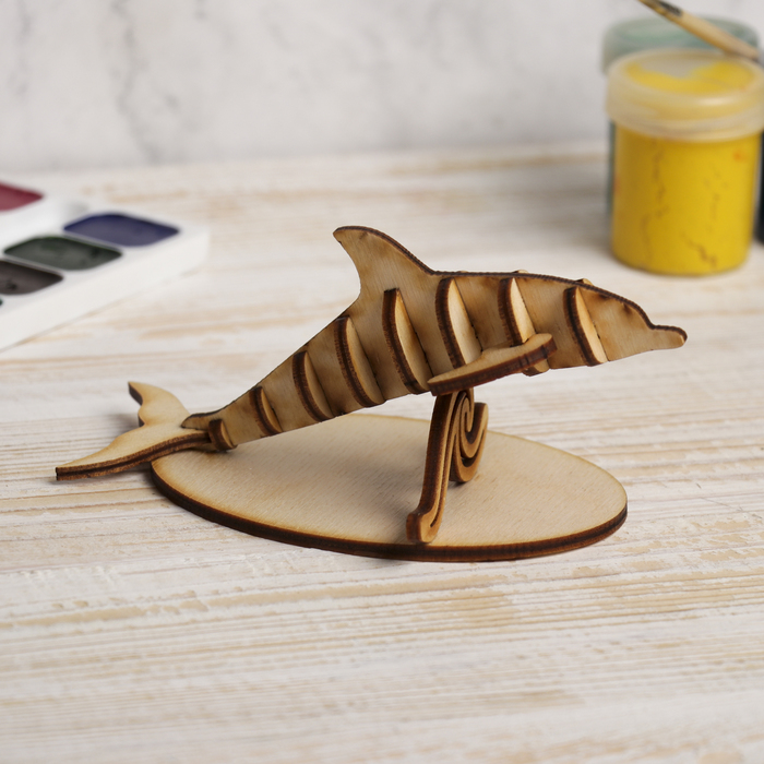 Фигурка для декора "Дельфин" из фанеры 15х8х7 см