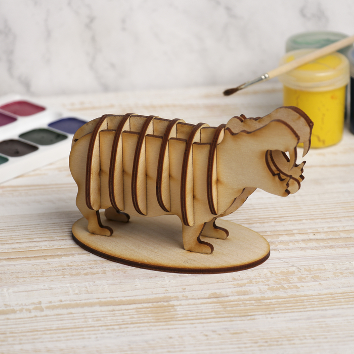 Фигурка для декора "Бегемот" из фанеры 14х8,5х7 см