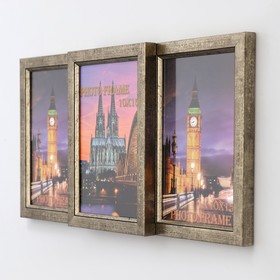 

Фоторамка 20х37 см на 3 фото 10х15 см бронза