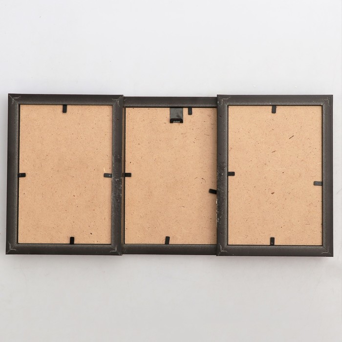 Фоторамка 20х37 см на 3 фото 10х15 см бронза