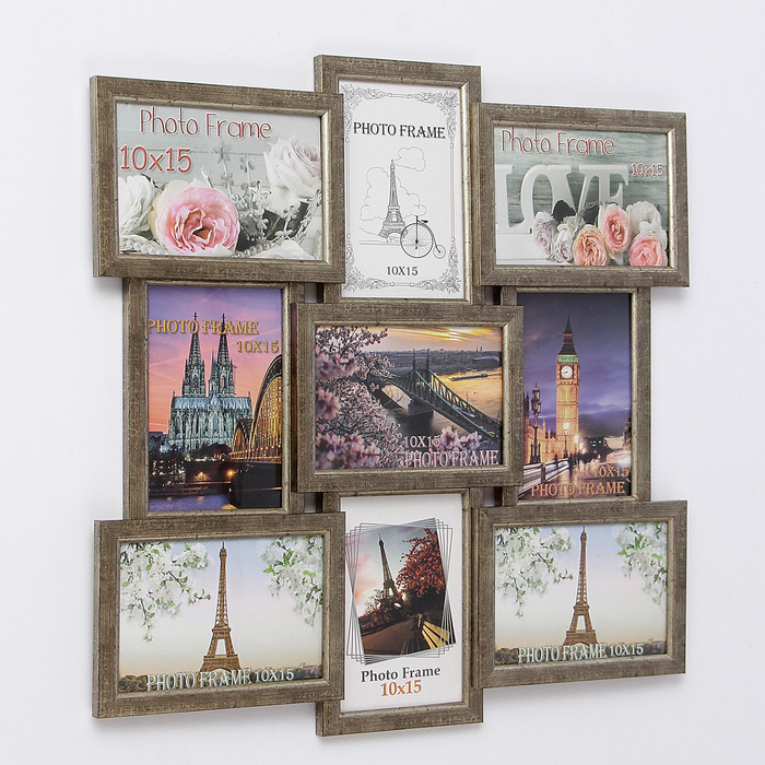 Фоторамка 47х47 см на 9 фото 10х15 см венге