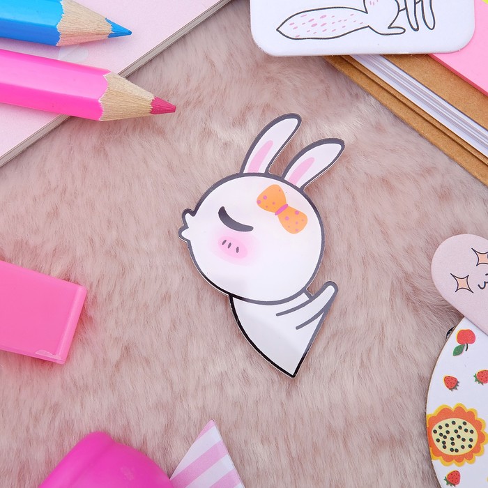 Брошь "Зайчонок", цветная