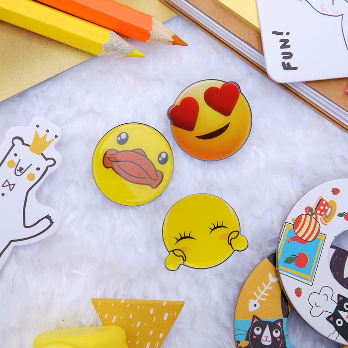 Набор значков "Смайлы" настроение, форма МИКС, цветные