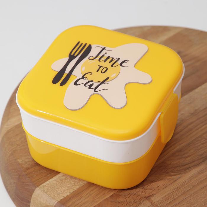 Контейнер для обеда "Яичница", 2 отделения 400 мл