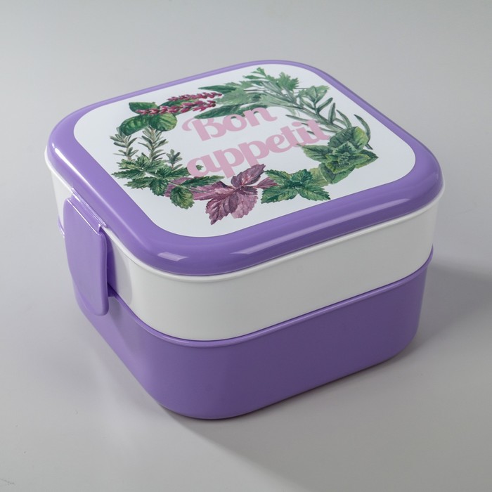 Контейнер для обеда "Травы", 2 отделения 400 мл