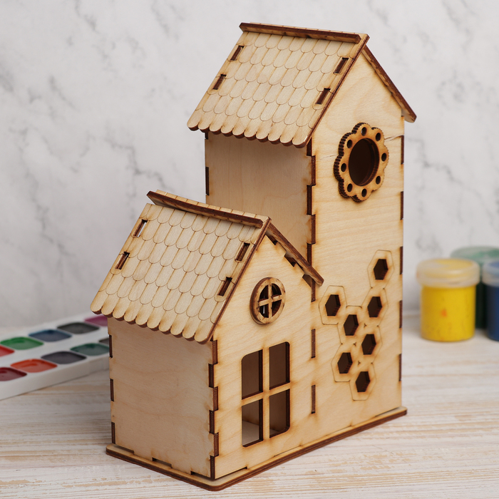 Медовый домик для декора "Два корпуса" (набор 14 деталей) 16,5х23х9 см