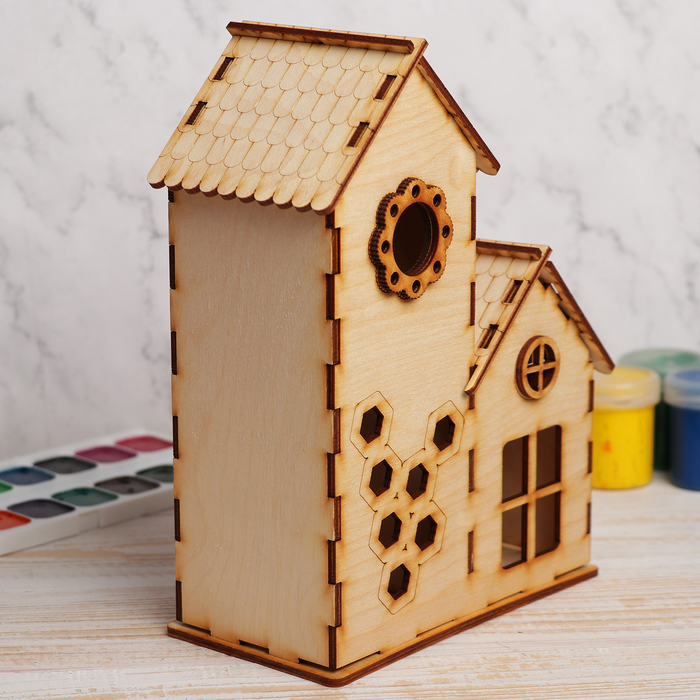 Медовый домик для декора "Два корпуса" (набор 14 деталей) 16,5х23х9 см