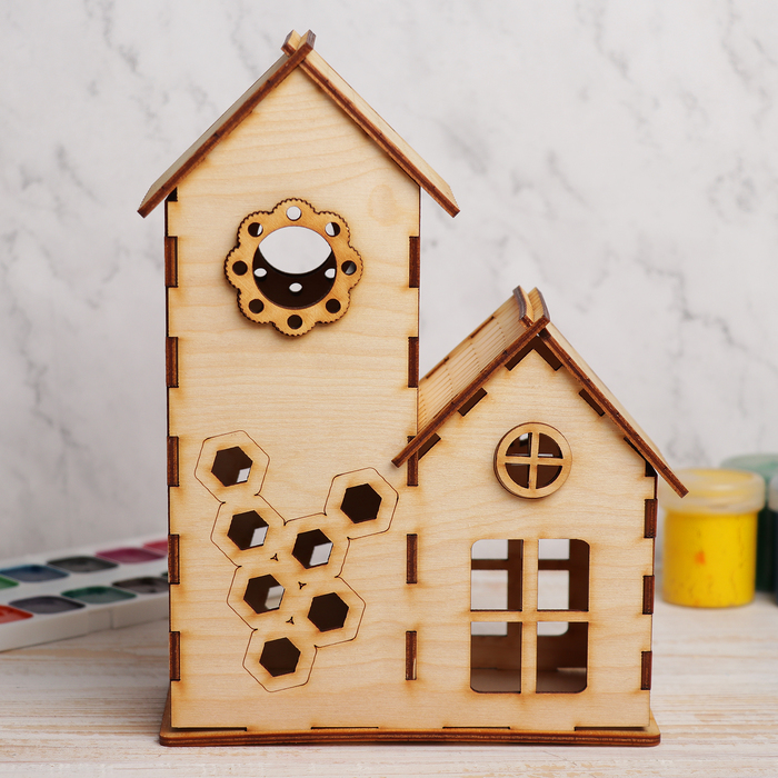 Медовый домик для декора "Два корпуса" (набор 14 деталей) 16,5х23х9 см