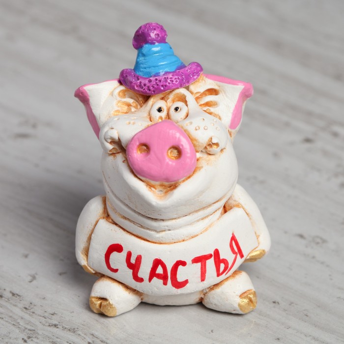 Статуэтка "Свинка на счастье", микс