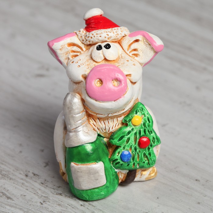 Статуэтка "Свинка с шампанским"