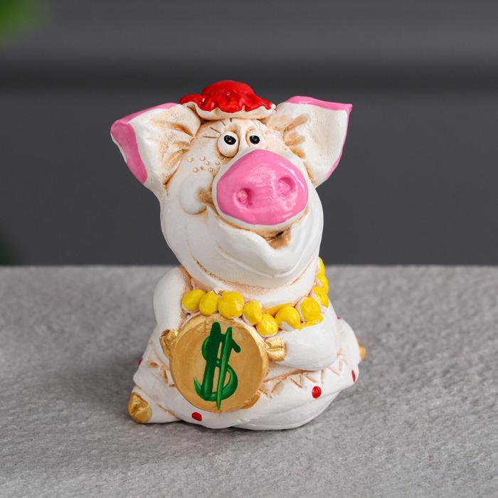 Статуэтка "Свинка с монеткой"