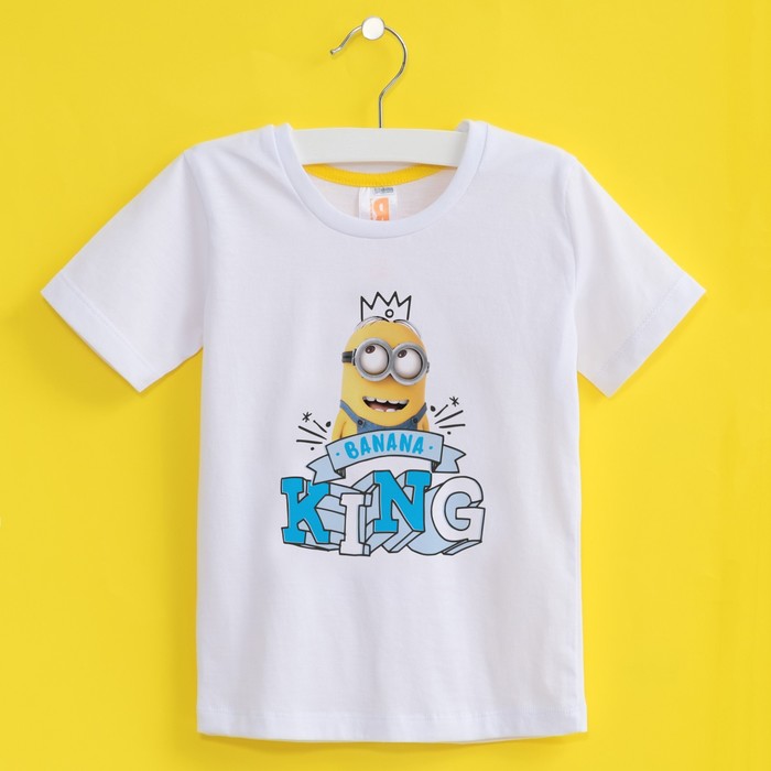 Футболка "Миньон" король, Гадкий Я, р-р 30 (98-104см) 3-4г., 100% хлопок