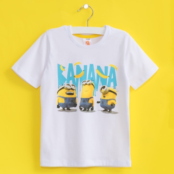 Футболка "Миньоны" с бананами, Гадкий Я, р-р 32 (110-116см) 5-6л., 100% хлопок