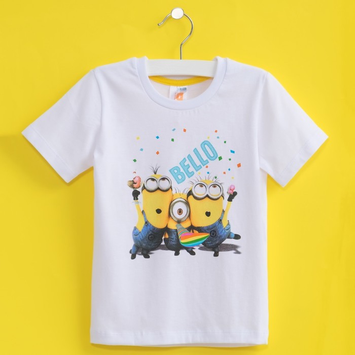 Футболка "Миньоны" на вечеринке, Гадкий Я, р-р 32 (110-116см) 5-6л., 100% хлопок