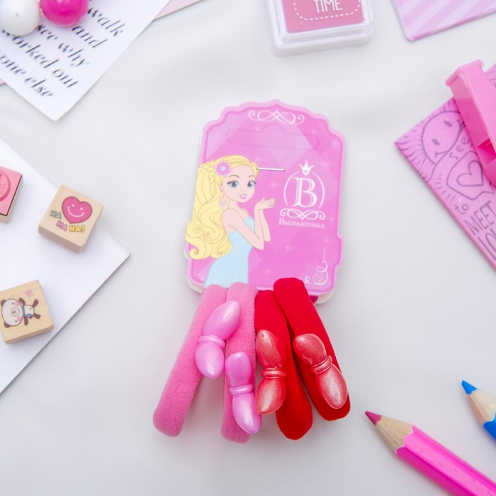 Резинка для волос "Ушки перелив" (цена за штуку) красный,розовый