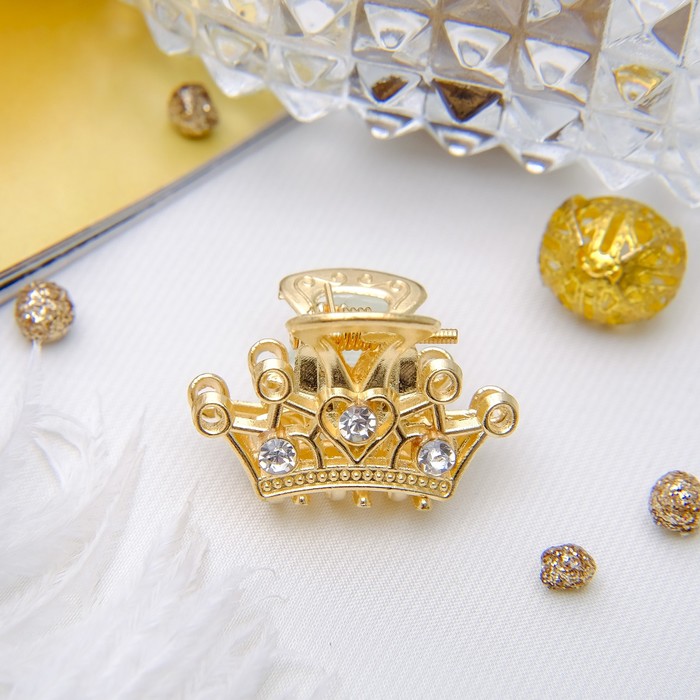 Краб для волос "Утро" 2,7 см корона золото