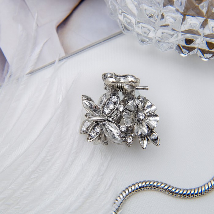 Краб для волос "Мокси" 2,3 см бабочка на цветке