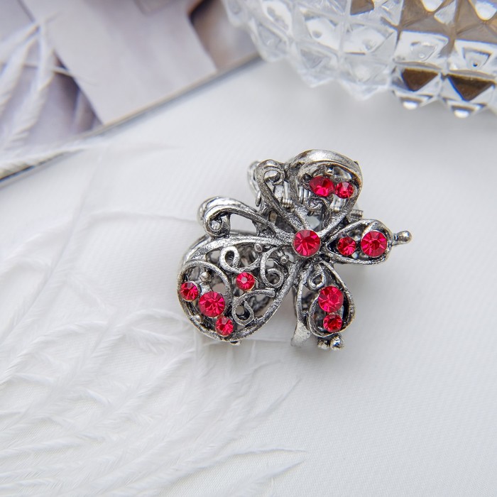 Краб для волос "Мокси" 3 см бабочка красная