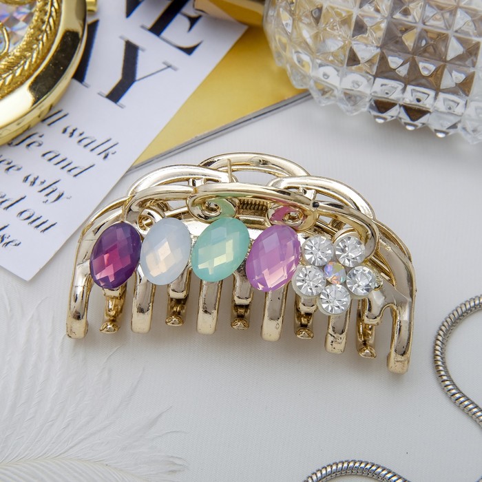 Краб для волос "Кристалл" 7 см цветок