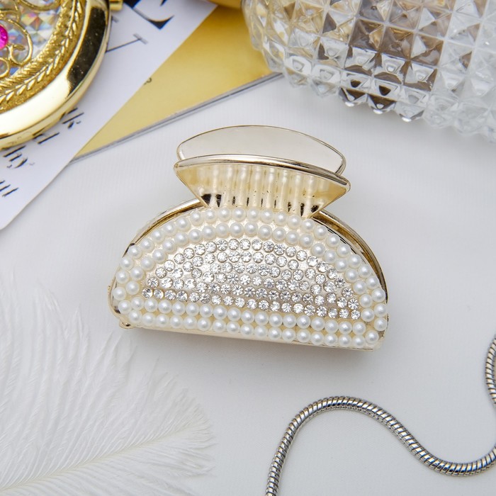 Краб для волос "Скарлетт" 6 см белый