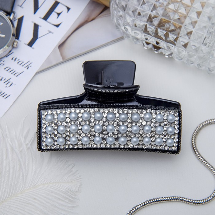 Краб для волос "Скарлетт" 8 см серый