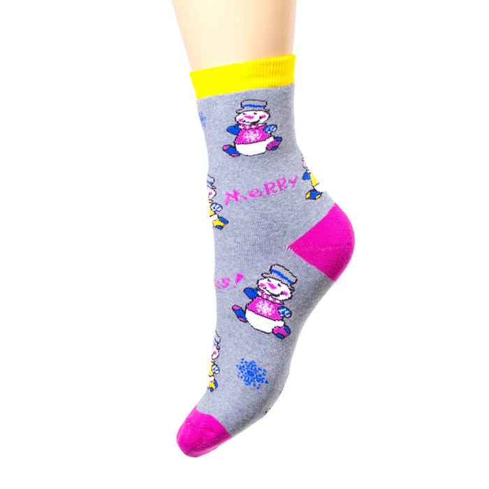 Носки женские махровые, цвет МИКС, размер 23-25