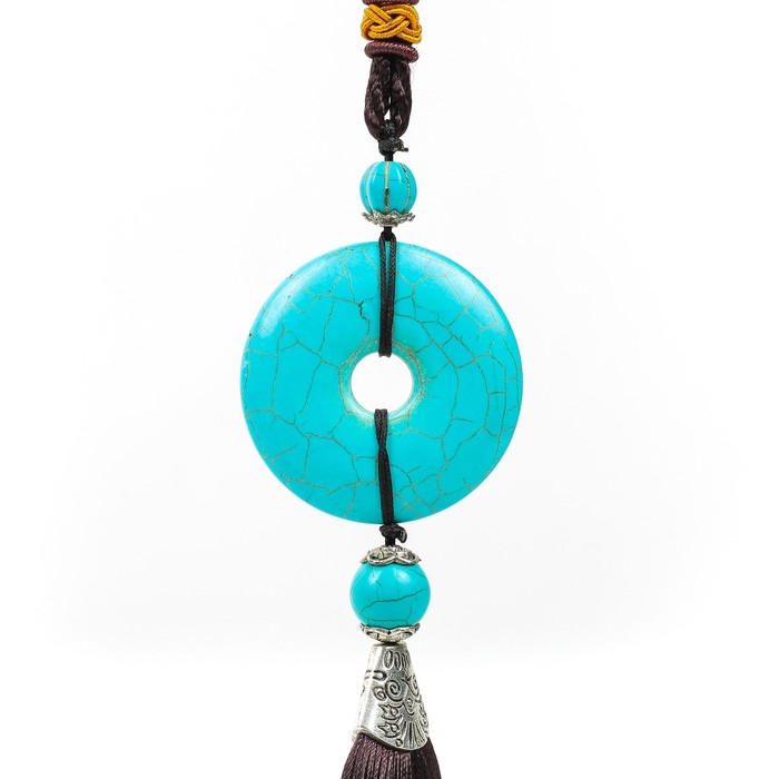 Подвес-амулет китайский голубой камень, в автомобиль