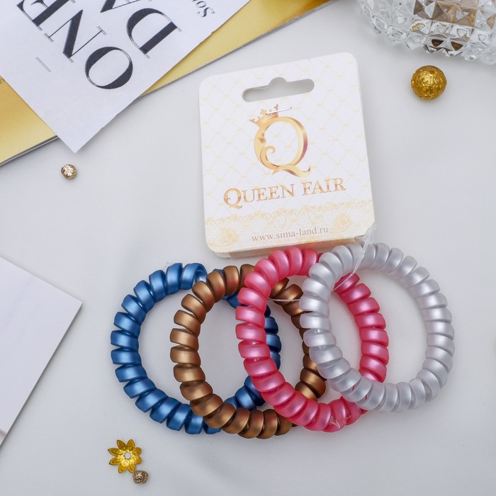 Резинка для волос "Пружинка" (цена за штуку) матовая d-5,5 см микс