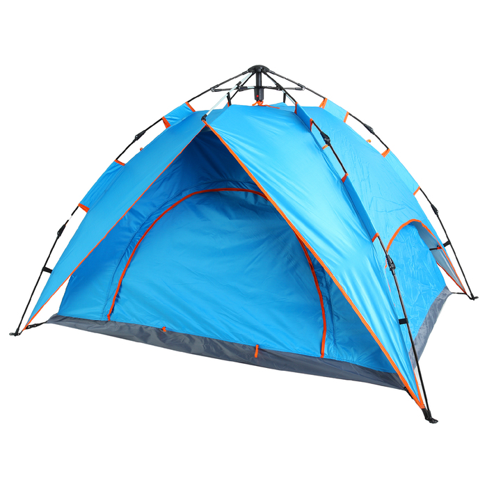 Палатка-автомат 4-х местная 200х200х125 см, двухслойная, цвет синий