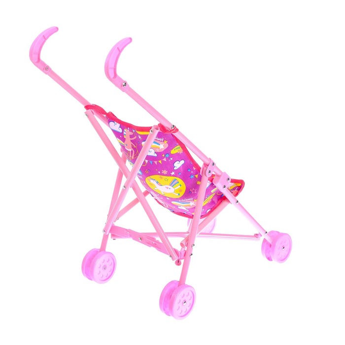 Коляска-трость для кукол «Весёлые пони», пластиковый каркас