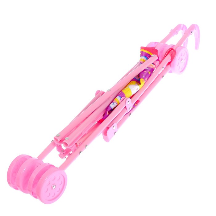 Коляска-трость для кукол «Весёлые пони», пластиковый каркас