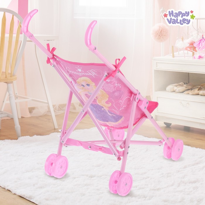 Коляска-трость для кукол «Принцесса», пластиковый каркас