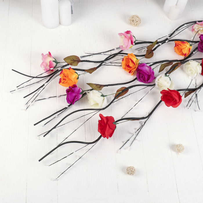 Декор "Розочки с морозными ветками" (цена за шт) фасовка 5шт, 150 см