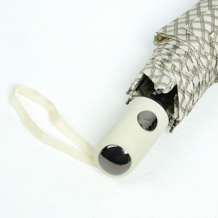 Зонт полуавтоматический "Сетка", R=50см, цвет молочный